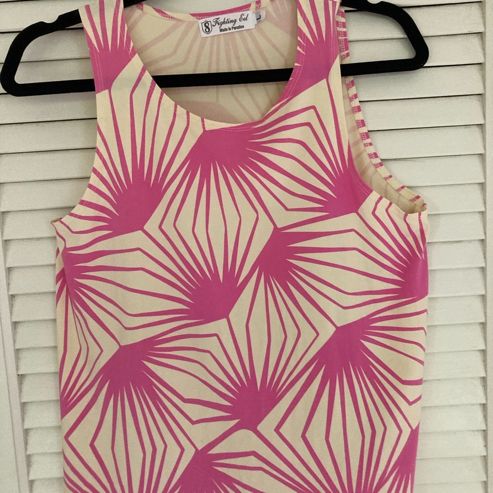 Fighting Eel Pink and Cream Tank Top